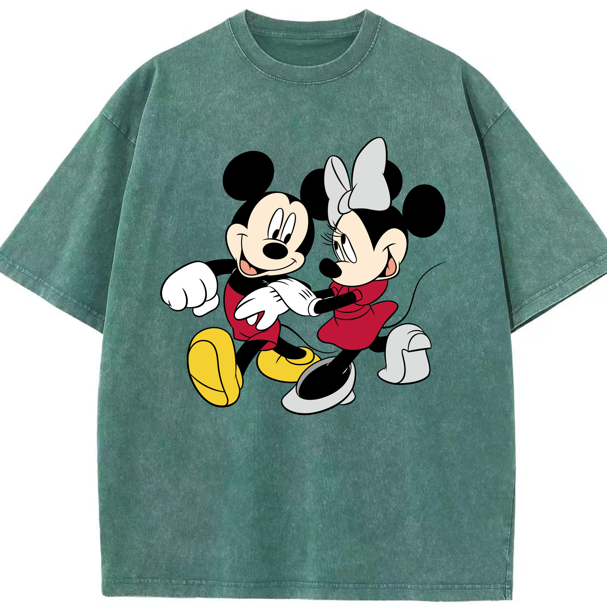 （画像用） ミッキーマウス Mickey Mouse 綿100% ヴィンテージ風 半袖Tシャツ（フロントプリント）